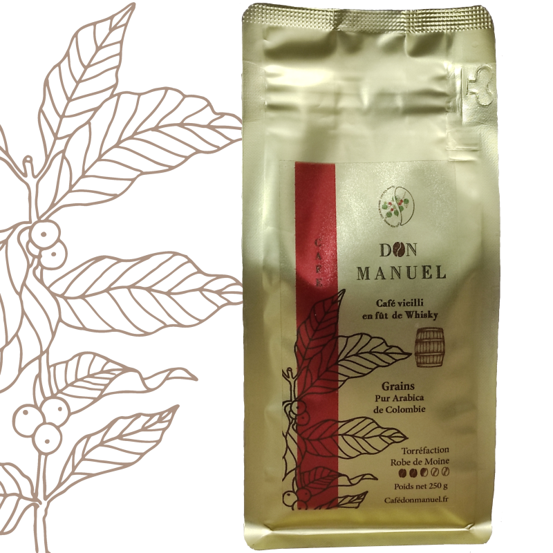 Café Vieilli en fût de Whisky<br>Grain<br>Sachet 250g
