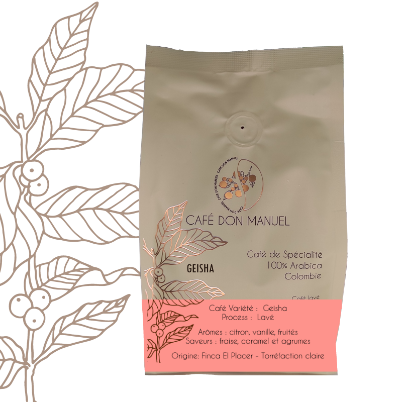 Café Variété Geisha<br>Grain<br>SCA 88.25<br>sachet 250g