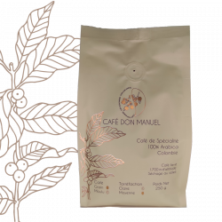 Café Arabica Grain<br>Torréfaction Moyenne<br>SCA 84.25<br>Sachet 250g