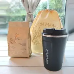 Combo Duo Matinal<br>Mug 380ml noir<br>& Café Lavé<br>250g grain